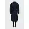 Double-breasted coat with belt
