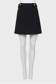 Wool skirt with gold buttons