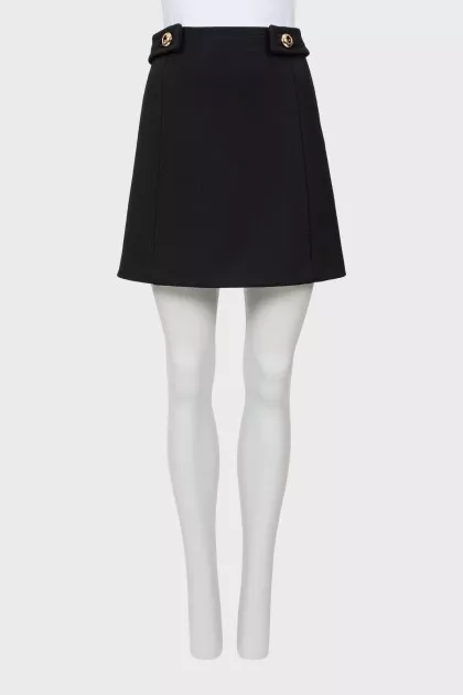 Wool skirt with gold buttons