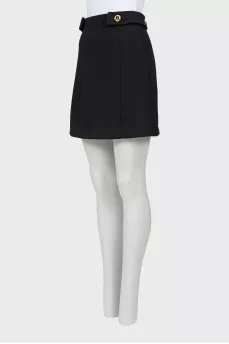 Wool skirt with gold buttons