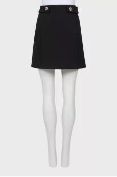 Wool skirt with gold buttons
