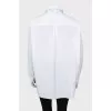 White shirt with knitted sleeves
