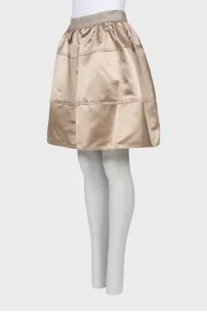 Silk skirt with raised seams