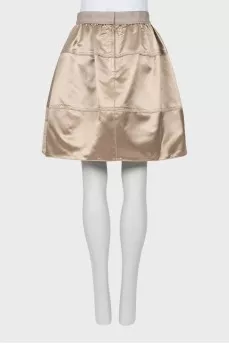 Silk skirt with raised seams