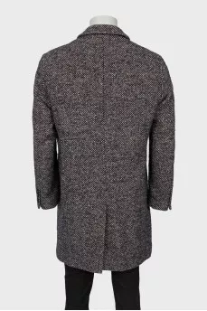 Men's coat in fine print