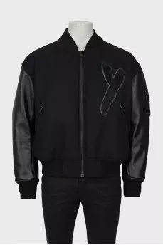 Men's bomber jacket with patch