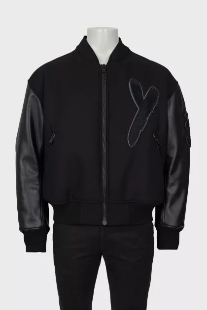 Men's bomber jacket with patch