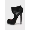 Combined black ankle boots