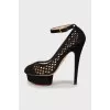 Perforated suede shoes