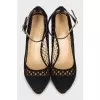 Perforated suede shoes
