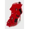 Suede sandals decorated with flowers