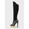 Combined high heel boots