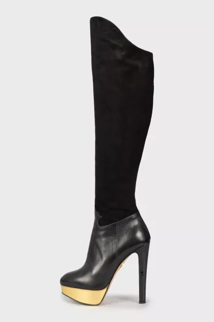 Combined high heel boots