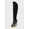 Combined high heel boots