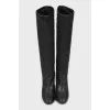 Leather boots with wooden heels