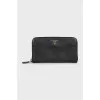 Leather wallet with brand logo