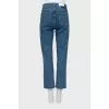 Blue jeans with raw hem