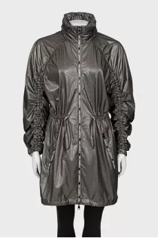 Cloak with draped sleeves