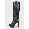 Black high heel boots