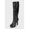 Black high heel boots