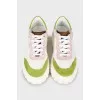 Mixed color leather sneakers