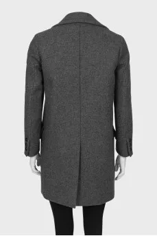 Gray wool coat with pockets