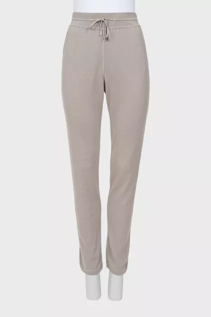 Cashmere trousers with elastic