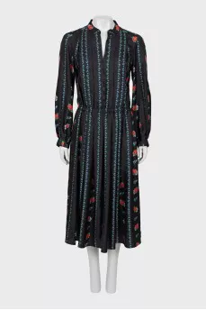 Floral silk maxi dress