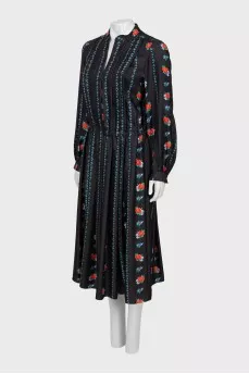 Floral silk maxi dress
