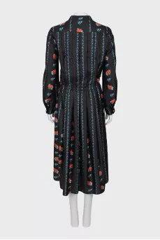 Floral silk maxi dress