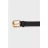 Leather belt with gold buckle
