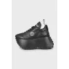 Leather sneakers with chunky soles