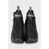 Leather sneakers with chunky soles
