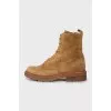 Brown suede boots