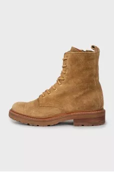 Brown suede boots
