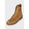 Brown suede boots