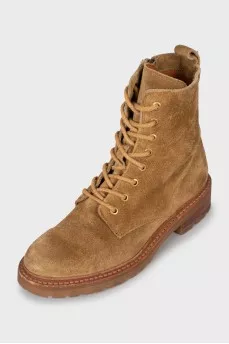 Brown suede boots