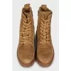 Brown suede boots