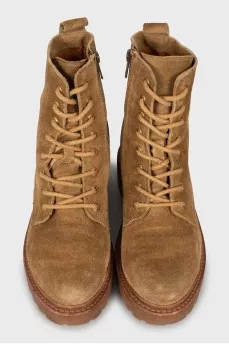 Brown suede boots