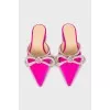 Textile mules with silver decor
