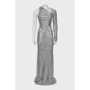 Silver long hem dress with tag