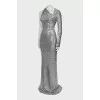 Silver long hem dress with tag