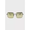 Square sunglasses with green lenses