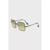 Square sunglasses with green lenses