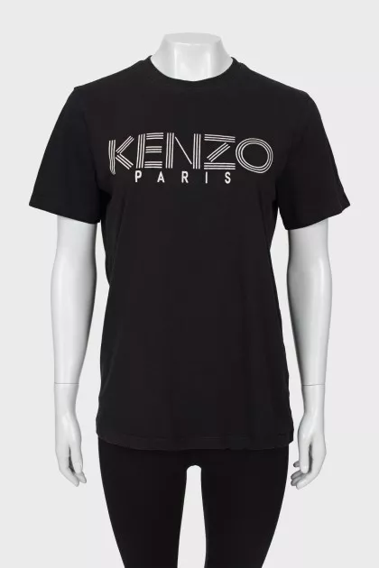 Black T-shirt with corporate logo