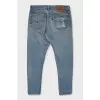 Men's ripped jeans with print