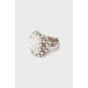 Silver set of ring and earrings