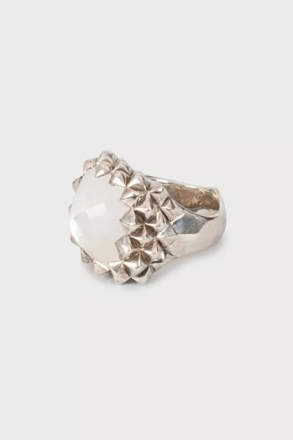 Silver set of ring and earrings