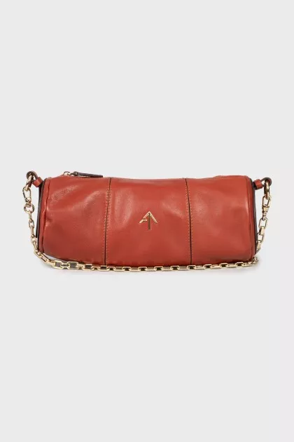 Cylindrical leather bag