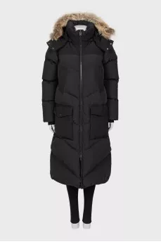 Black down jacket with pockets